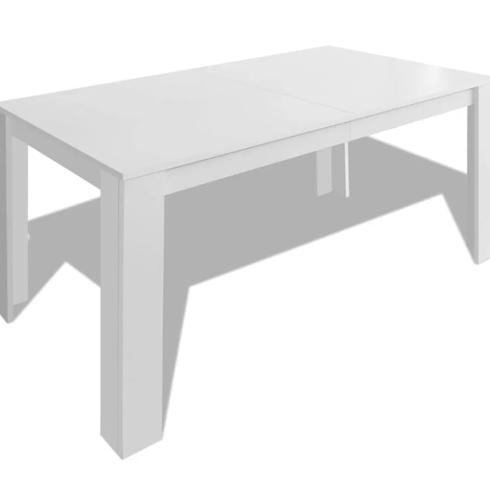vidaXL Mesas-Mesa de comedor blanca 140x80x75 cm