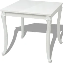 vidaXL Mesas-Mesa de comedor blanco brillante 80x80x76 cm