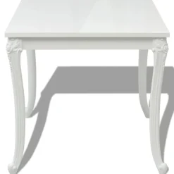 vidaXL Mesas-Mesa de comedor blanco brillante 80x80x76 cm