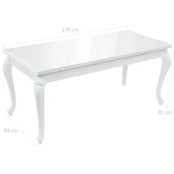 vidaXL Mesa de comedor blanco brillante 179x89x81 cm Hot