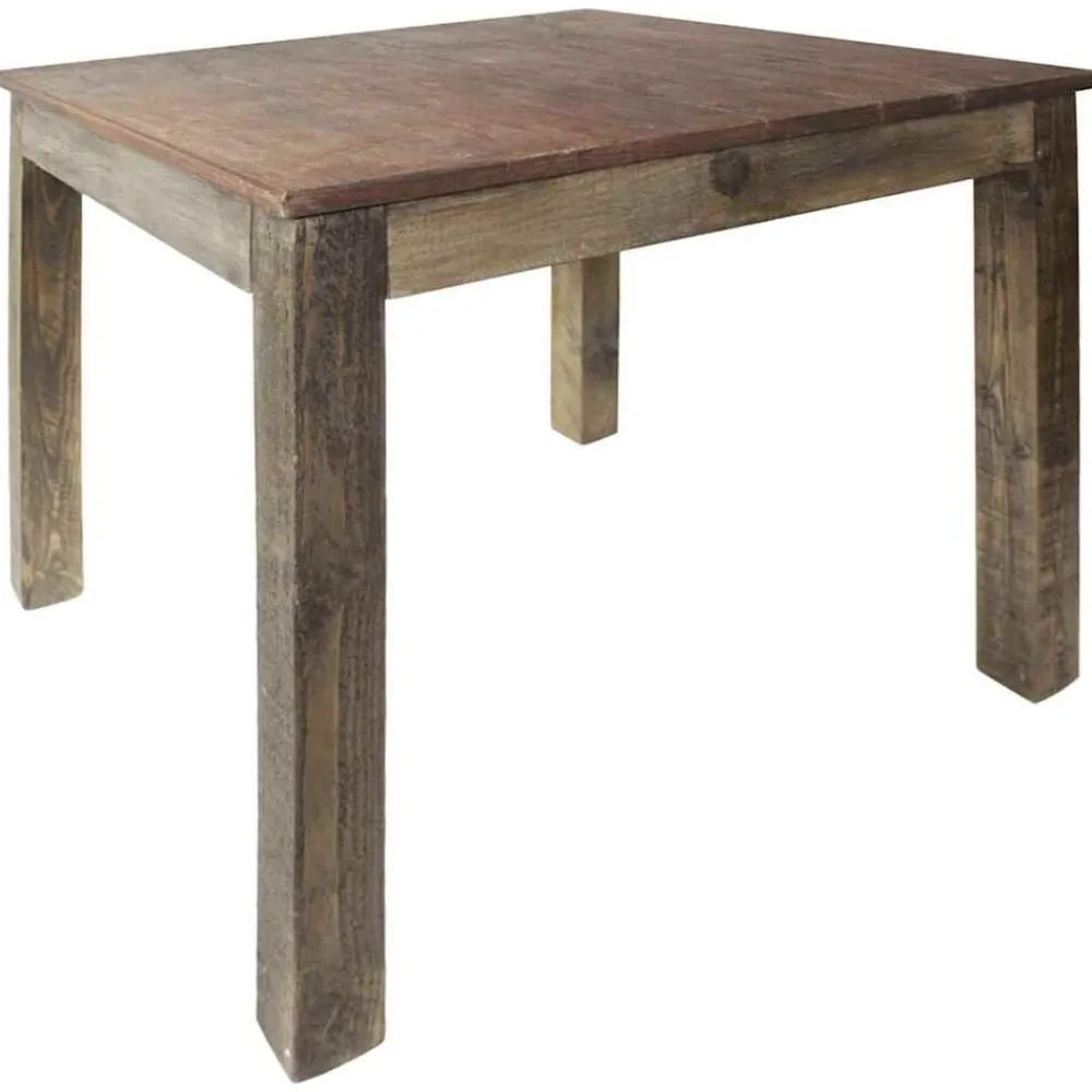 vidaXL Mesas-Mesa de comedor de madera reciclada mixta 82x80x76 cm