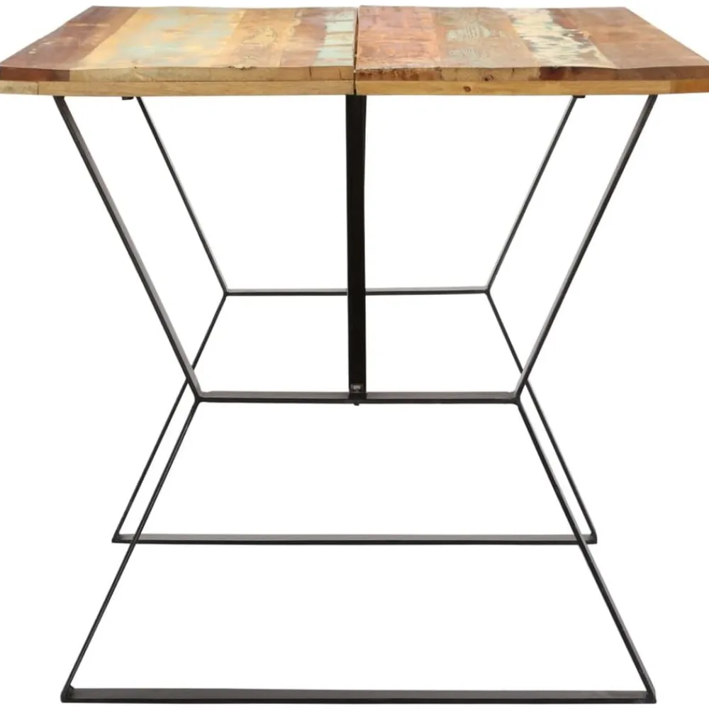 vidaXL Mesa de comedor de madera maciza reciclada 140x80x76 cm Multicolor Discount