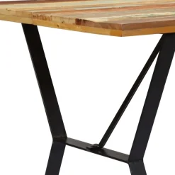 vidaXL Mesa de comedor de madera maciza reciclada 140x80x76 cm Multicolor Discount