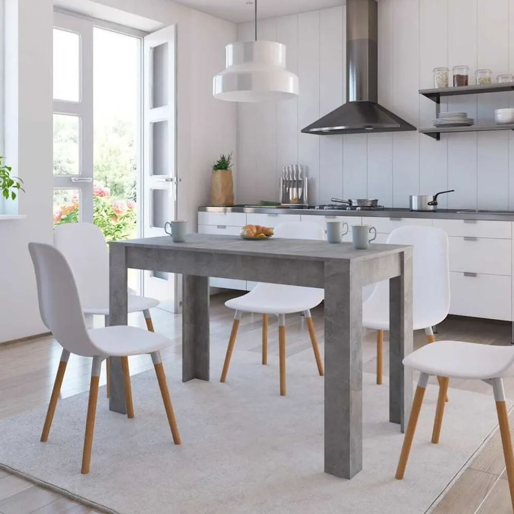 vidaXL Mesa de comedor de madera de ingeniería gris 120x60x76 cm Gris hormigón New