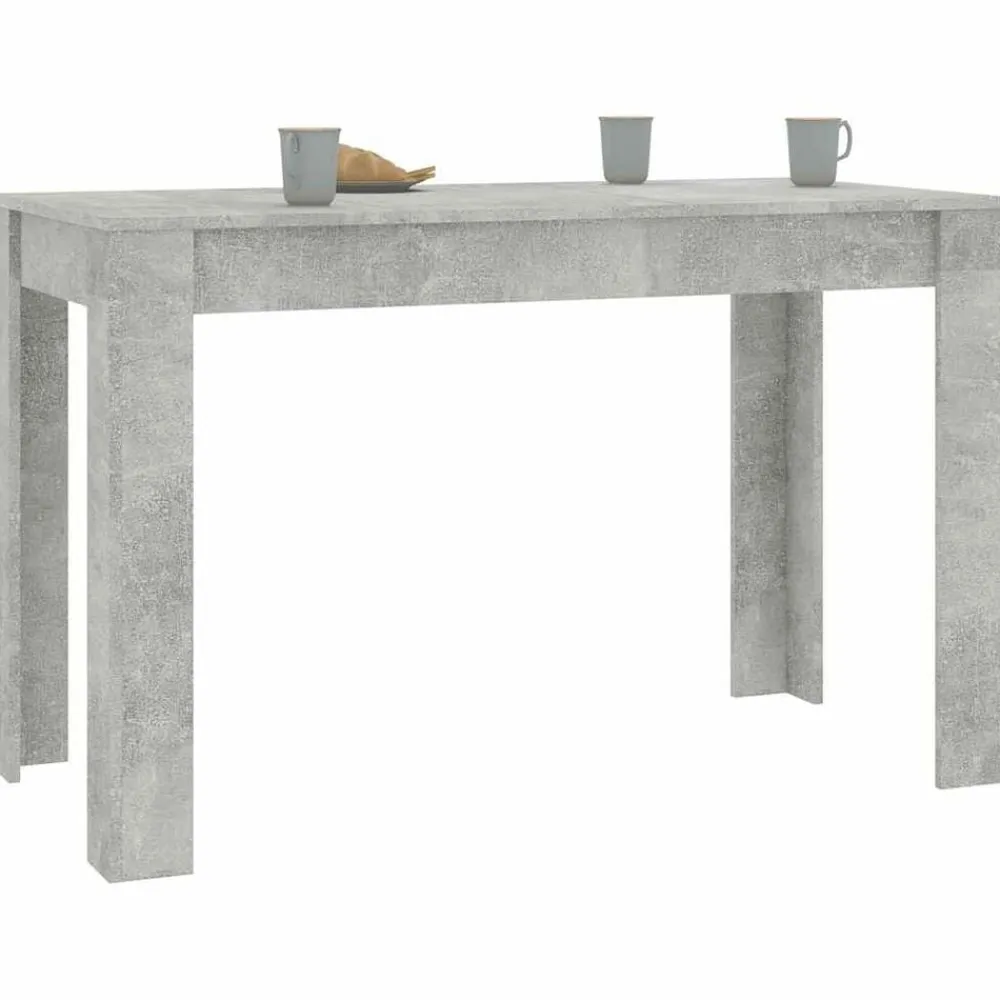 vidaXL Mesa de comedor de madera de ingeniería gris 120x60x76 cm Gris hormigón New