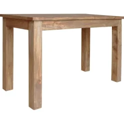 vidaXL Mesas-Mesa de comedor de madera maciza de caoba 120x60x77 cm