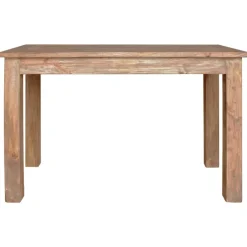 vidaXL Mesas-Mesa de comedor de madera maciza de caoba 120x60x77 cm
