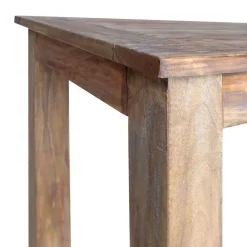 vidaXL Mesas-Mesa de comedor de madera maciza de caoba 120x60x77 cm