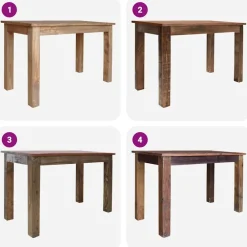 vidaXL Mesas-Mesa de comedor de madera maciza de caoba 120x60x77 cm