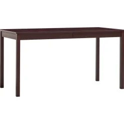 vidaXL Mesas-Mesa de comedor de madera de pino marrón oscuro 140x70x73 cm