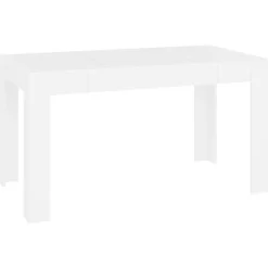 vidaXL Mesa de comedor de madera contrachapada 140x74,5x76 cm Blanco Online