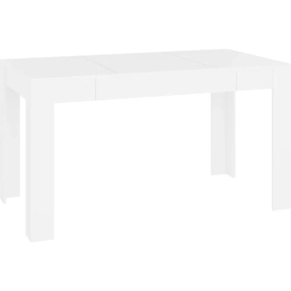vidaXL Mesa de comedor de madera contrachapada 140x74,5x76 cm Blanco Online