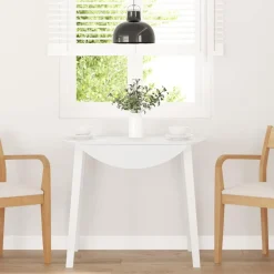 vidaXL Mesa de comedor de madera maciza de caucho Blanco Best