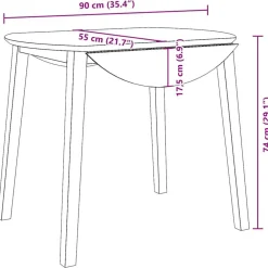 vidaXL Mesa de comedor de madera maciza de caucho Blanco Best