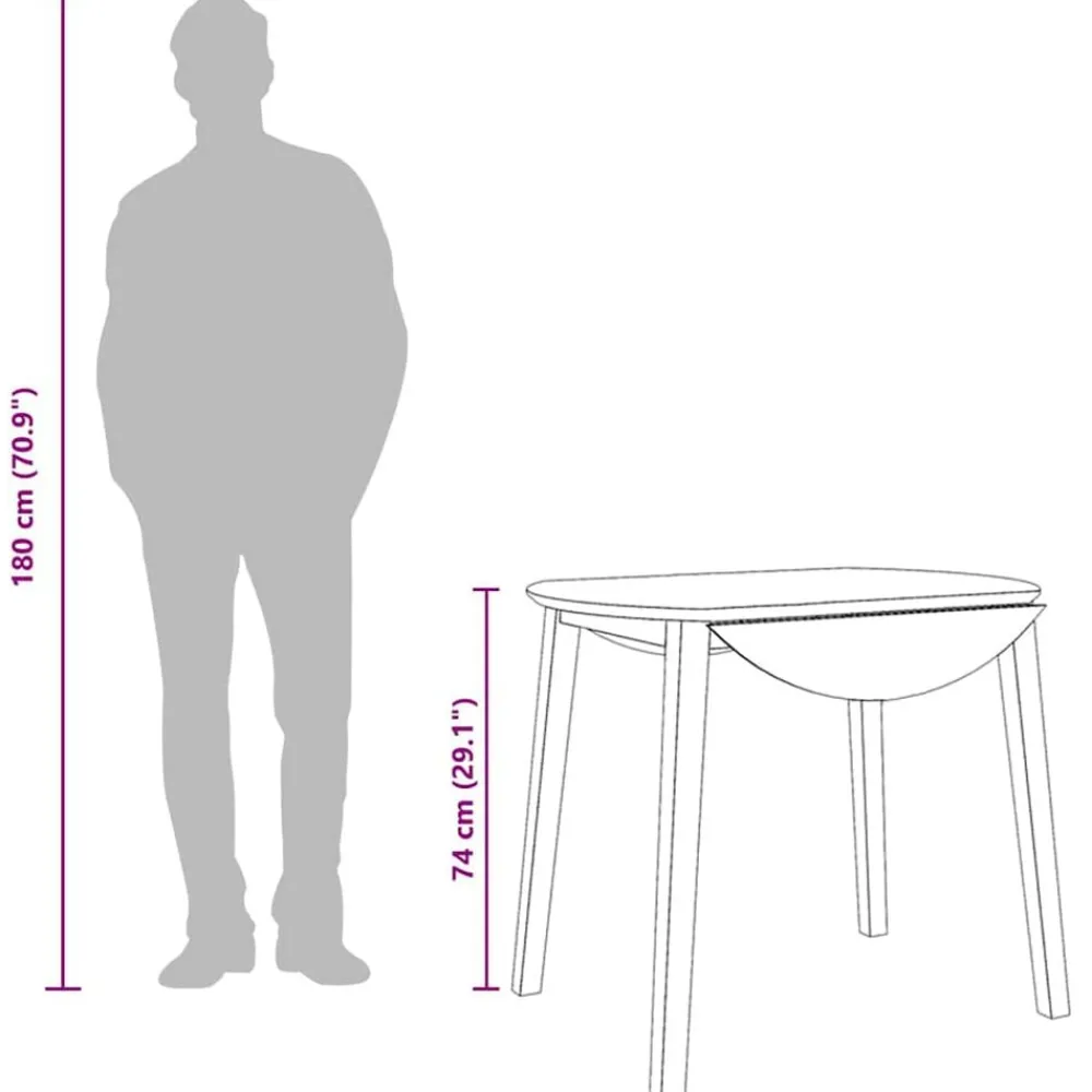 vidaXL Mesa de comedor de madera maciza de caucho Blanco Best