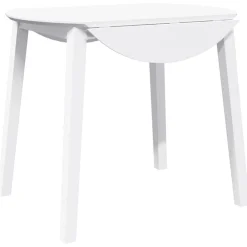 vidaXL Mesa de comedor de madera maciza de caucho Blanco Best