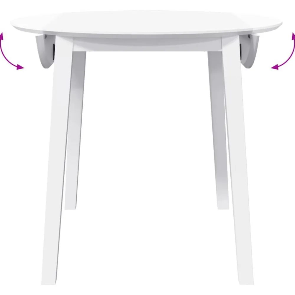 vidaXL Mesa de comedor de madera maciza de caucho Blanco Best
