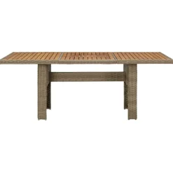 vidaXL Muebles De Jardín-Mesa de comedor de jardín ratán sintético marrón 200x100x74 cm