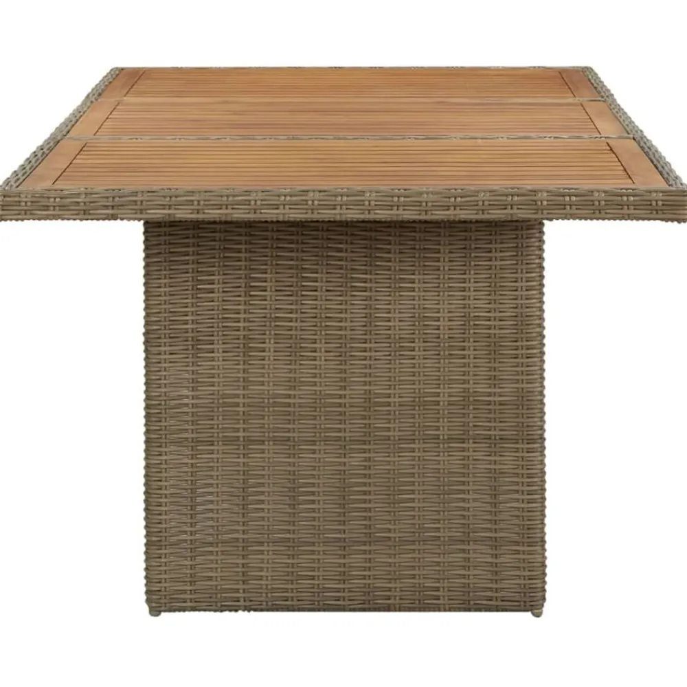 vidaXL Muebles De Jardín-Mesa de comedor de jardín ratán sintético marrón 200x100x74 cm