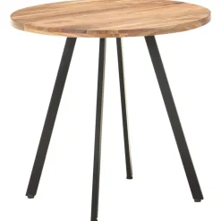 vidaXL Mesa de comedor de madera maciza de acacia 80 cm Best