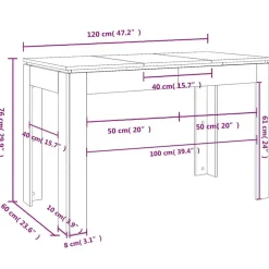vidaXL Mesa de comedor de madera contrachapada madera vieja Madera antigua Hot