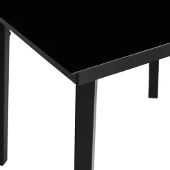 vidaXL Mesa de comedor de jardín acero y vidrio negra 80x80x74 cm Outlet