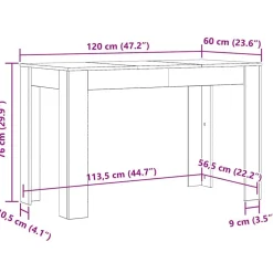 vidaXL Mesa de comedor madera de ingeniería marrón roble 120x60x76 cm Marr&oacute;n roble Sale