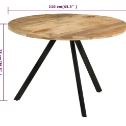 vidaXL Mesas-Mesa de comedor madera maciza de mango 110x75 cm