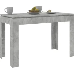 vidaXL Mesas-Mesa de comedor madera de ingeniería gris hormigón 120x60x76 cm
