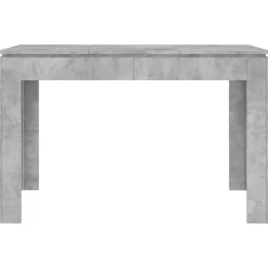 vidaXL Mesas-Mesa de comedor madera de ingeniería gris hormigón 120x60x76 cm