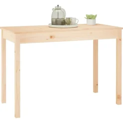 vidaXL Mesa de comedor madera maciza de pino 110x55x75 cm Natural Best
