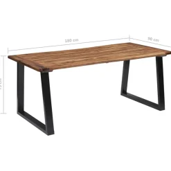 vidaXL Mesa de comedor madera maciza de acacia 180x90 cm Discount