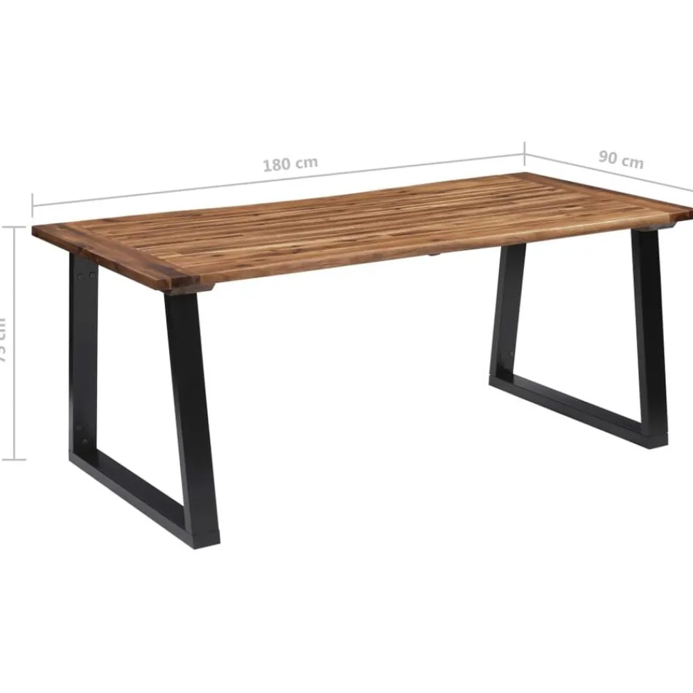 vidaXL Mesa de comedor madera maciza de acacia 180x90 cm Discount
