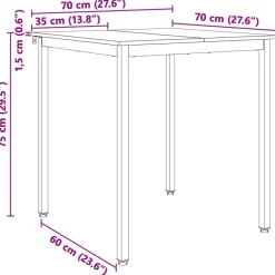 vidaXL Mesas-Mesa de Comedor 70 x 70 x 75 cm Madera de pino macizo