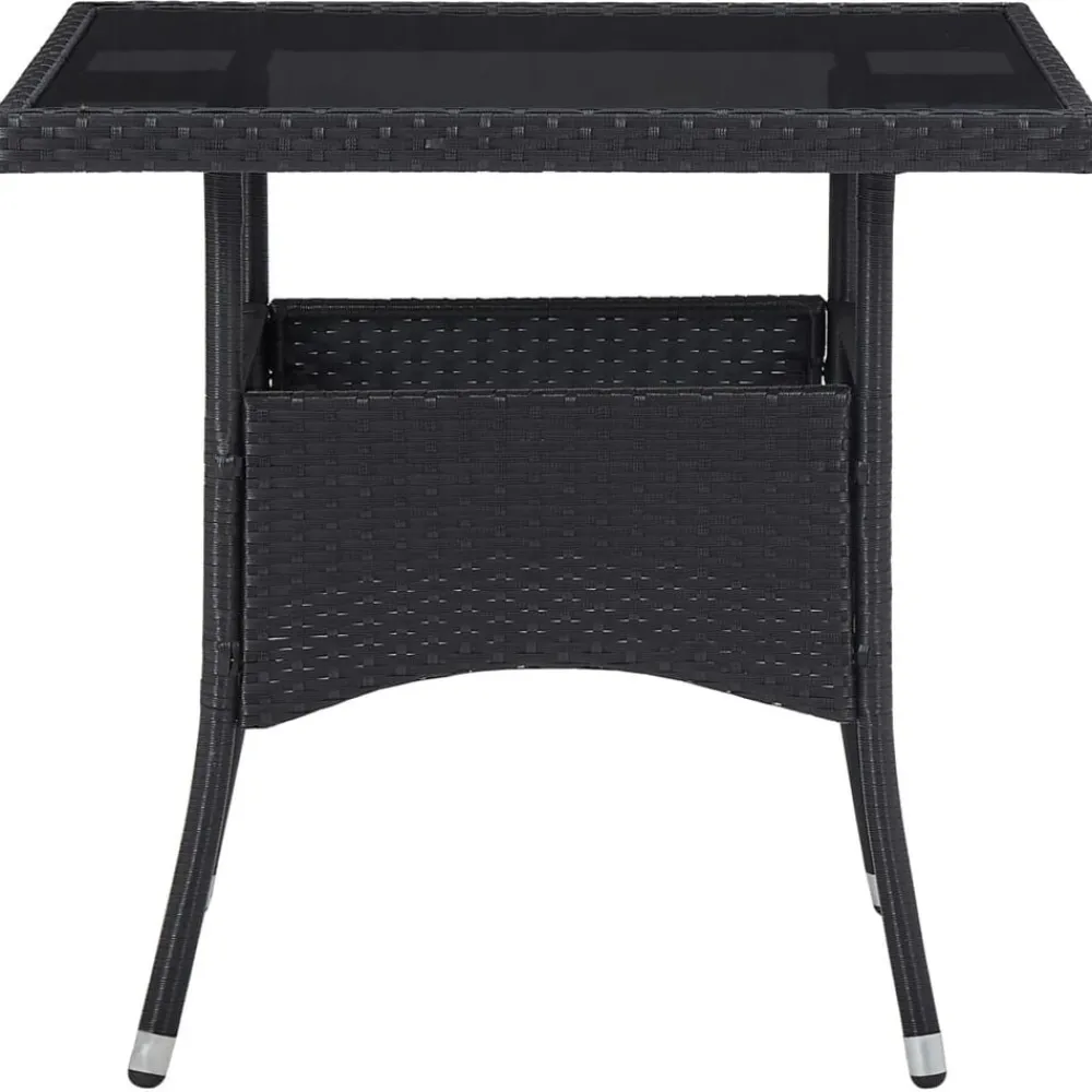 vidaXL Muebles De Jardín-Mesa de comedor para jardín ratán sintético y vidrio