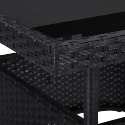 vidaXL Muebles De Jardín-Mesa de comedor para jardín ratán sintético y vidrio