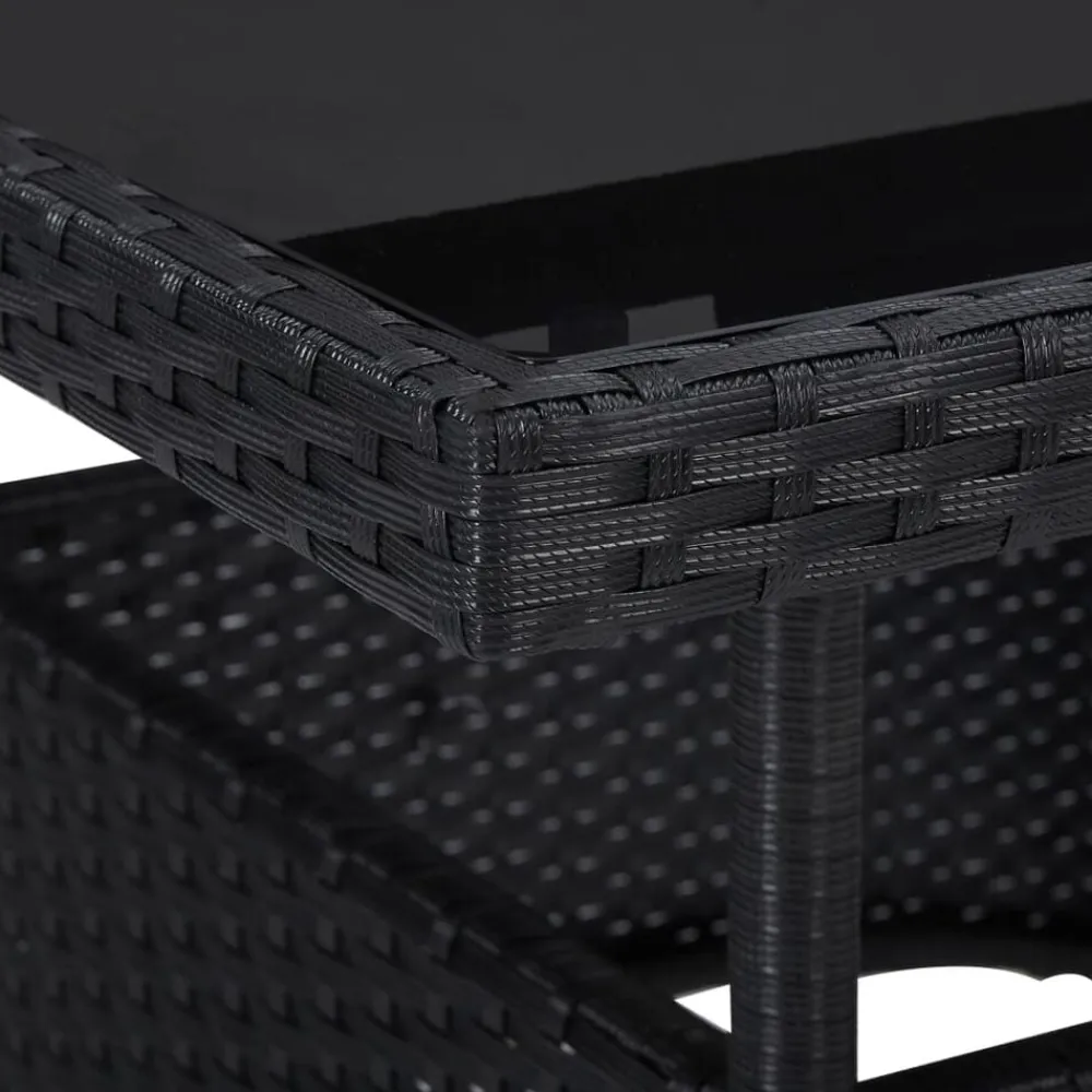 vidaXL Muebles De Jardín-Mesa de comedor para jardín ratán sintético y vidrio