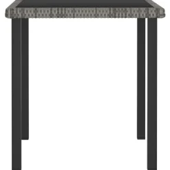 vidaXL Mesa de comedor para jardín ratán sintético 70x70x73 cm Gris Clearance