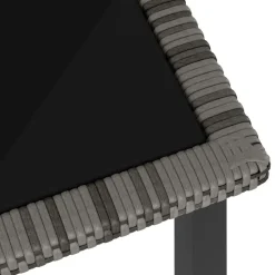 vidaXL Mesa de comedor para jardín ratán sintético 70x70x73 cm Gris Clearance