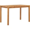 vidaXL Muebles De Jardín-Mesa de comedor para jardín madera maciza de teca 120x70x77 cm
