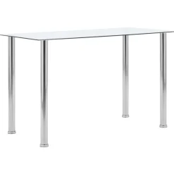 vidaXL Mesa de comedor vidrio templado transparente 120x60x75 cm New