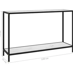 vidaXL Mesa de consola blanco vidrio templado 120x35x75 cm Outlet
