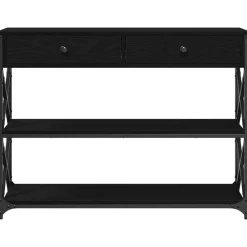vidaXL Mesa de Consola con cajón 100 x 28 x 75 cm Roble negro Clearance