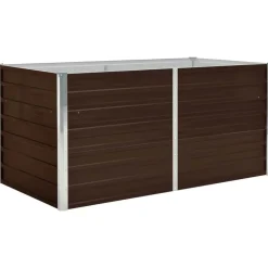 vidaXL Mesa de cultivo de acero galvanizado marrón 160x80x77 cm Discount