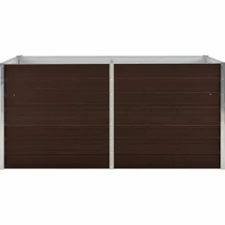 vidaXL Mesa de cultivo de acero galvanizado marrón 160x80x77 cm Discount