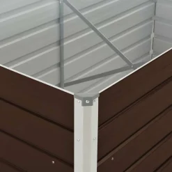 vidaXL Mesa de cultivo de acero galvanizado marrón 160x80x77 cm Discount