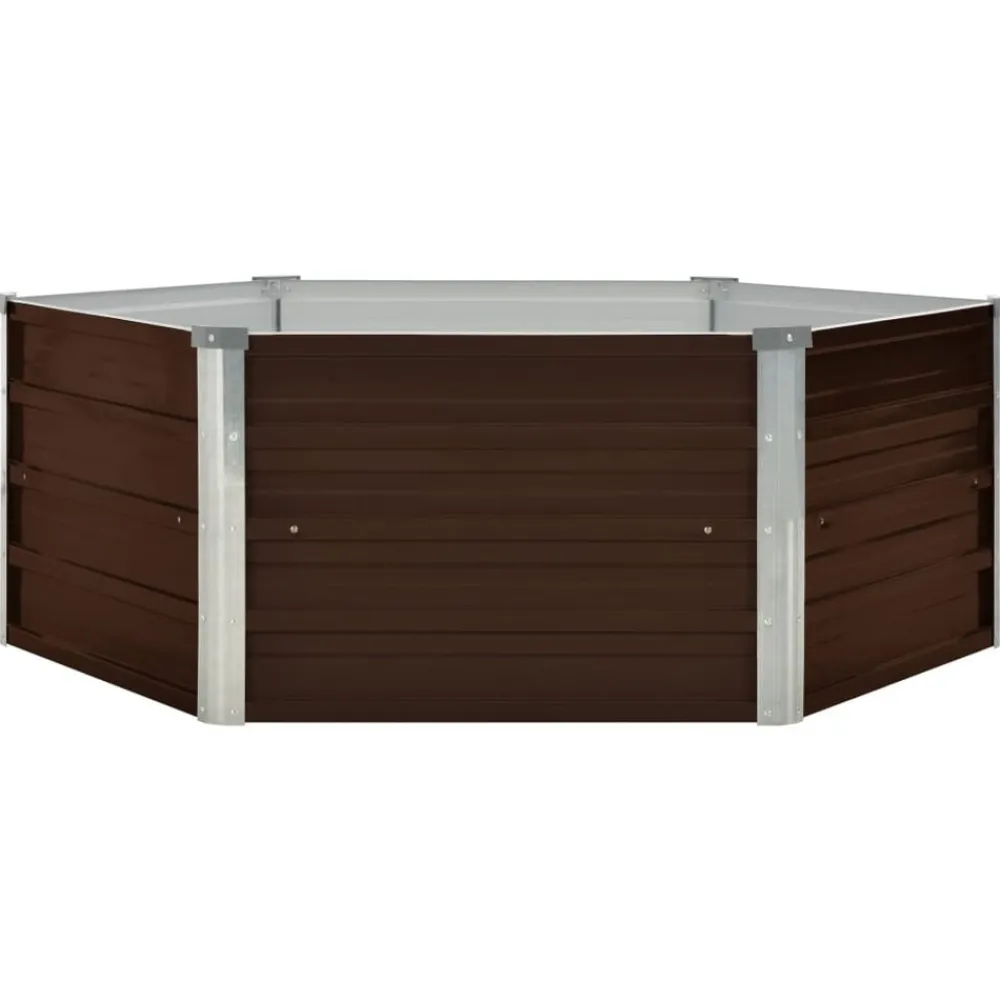 vidaXL Mesa de cultivo de acero galvanizado marrón 129x129x45 cm Marrón New