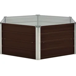 vidaXL Mesa de cultivo de acero galvanizado marrón 129x129x45 cm Marrón New