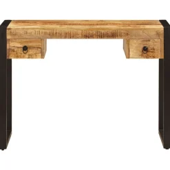 vidaXL Mobiliario De Oficina-Mesa de escritorio 2 cajones madera maciza mango 110x50x77 cm