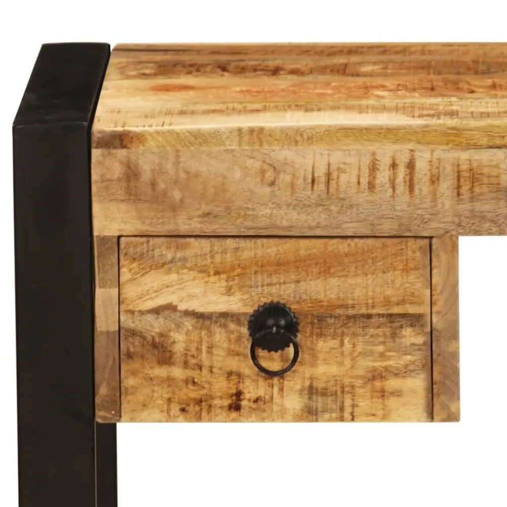 vidaXL Mobiliario De Oficina-Mesa de escritorio 2 cajones madera maciza mango 110x50x77 cm